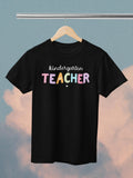 Kingergarten Teacher Tee Shirt for Kindergarten Crew Cute First Day of School TShirt Colorful 90s Scrapbook Vibe New Teacher Gift Graphic Tee – Aesthetic Look · Great Gift For Fans