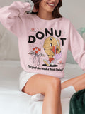 Reading Teacher Sweatshirt for Book Lover or Romance Reader Funny Saying Bookworm Donut Crewneck with Hearts Groovy School Librarian Gift Sweatshirt – Premium Graphic · Trending Graphic Apparel