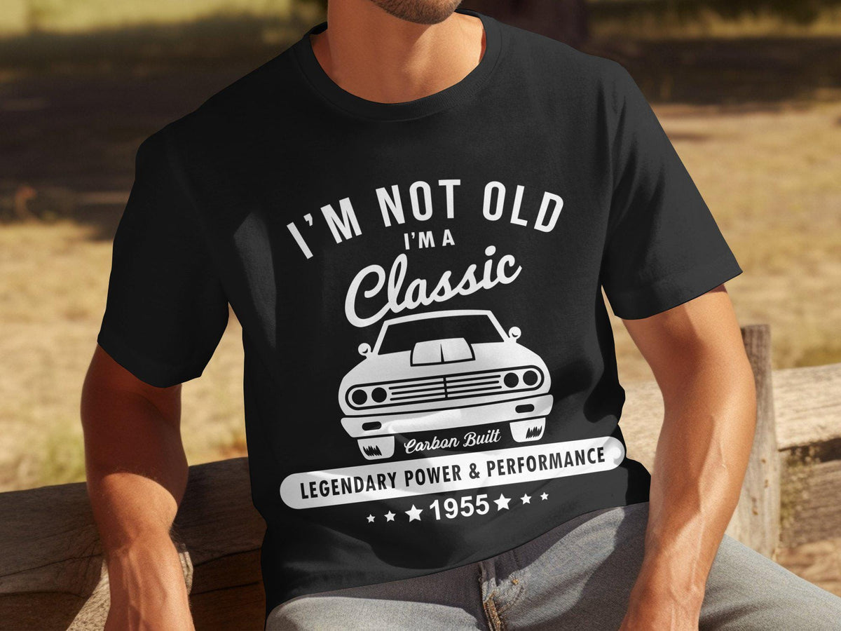 Men39s 70th Birthday TShirt Born in 1955 70 Years Old Classic Car Design Legendary Power 1955 Birthday Gift Idea Graphic Tee – Everyday Comfort · Perfect For Daily Wear