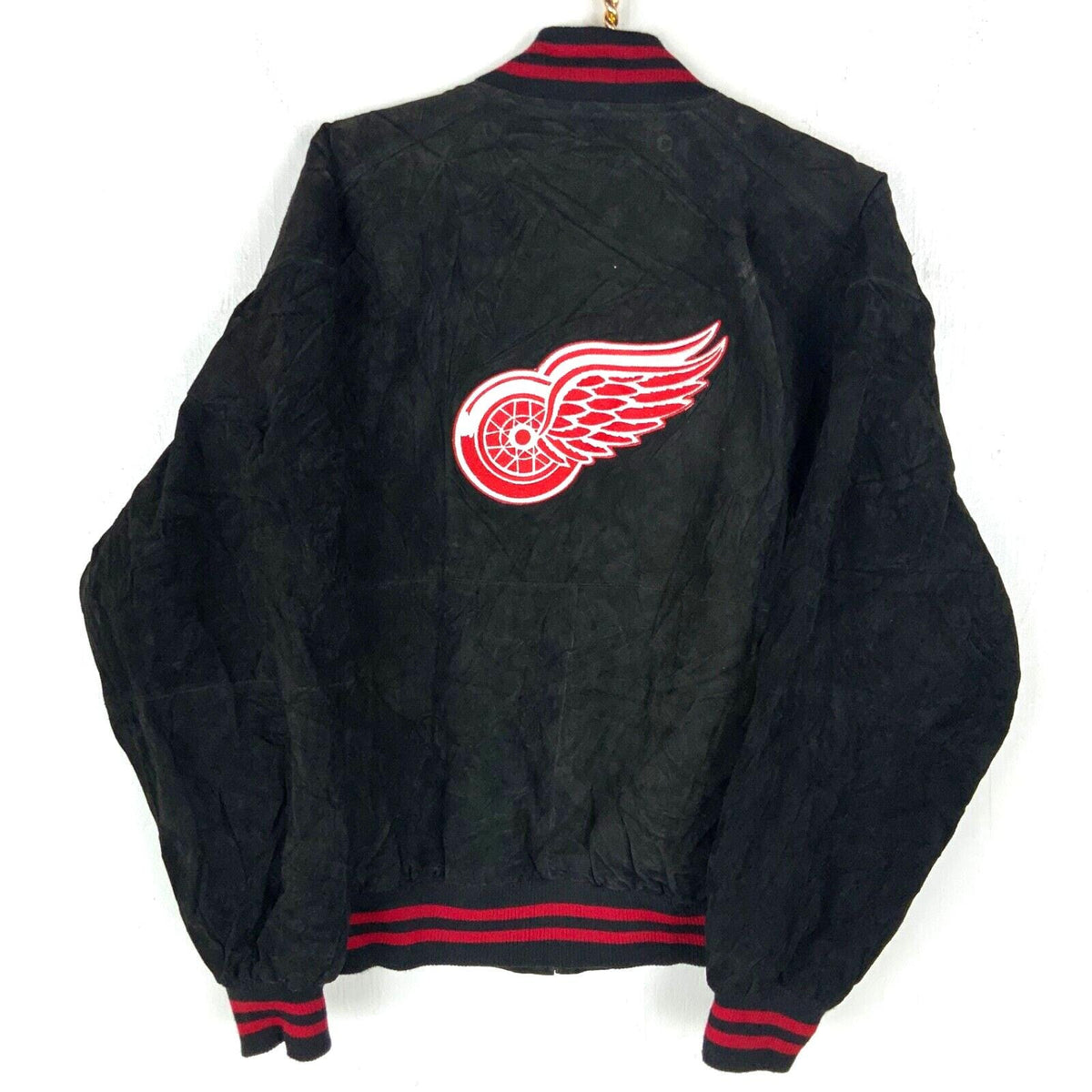 Vintage Detroit Red Wings Jacket Large Black Full Zip Suede Bomber Nhl Graphic Tee – Feel-Good Design · High-Quality Print