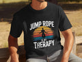 Jump Rope Is My Therapy T Shirt Mens Funny Workout Tee Retro Fitness Shirt Gym Enthusiast Gift Cardio Lover Present Exercise Humor Graphic Tee – Premium Graphic · Perfect For Daily Wear