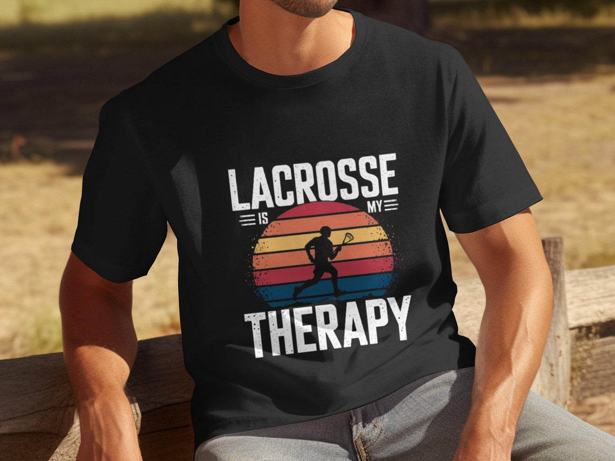 Lacrosse Is My Therapy Funny Mens T Shirt Retro Lacrosse Therapy Shirt Gift for Lacrosse Lovers Humor Sports Tee For Men Graphic Tee – Soft Feel · Top Pick For Any Outfit