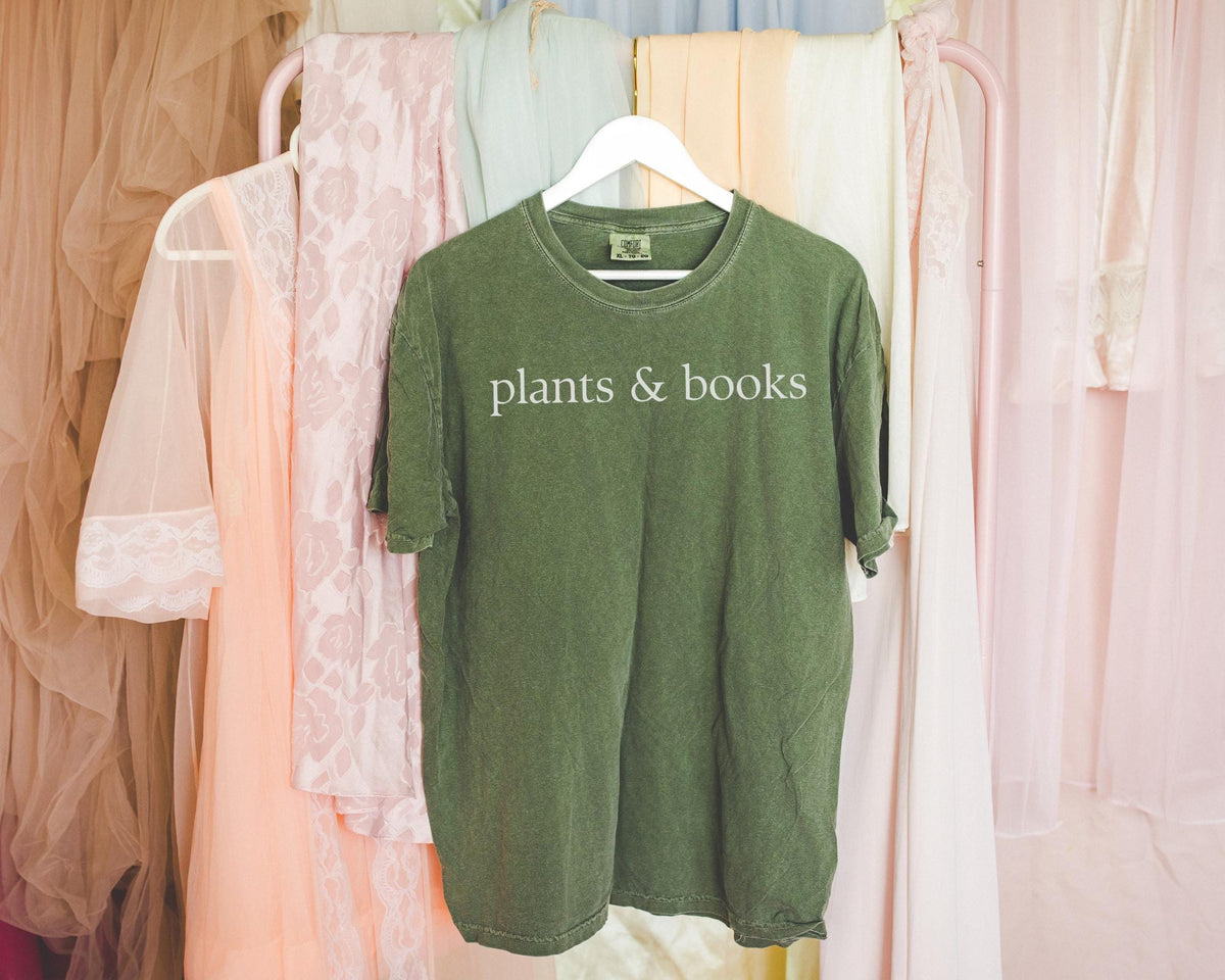 Plants and Books Tee Shirt for Bookworm Who Loves Growing Flowers or Plants Minimalist Book Lover Shirt Cozy Bookish Present for Reader Graphic Tee – Easygoing Wear · Top Pick For Any Outfit