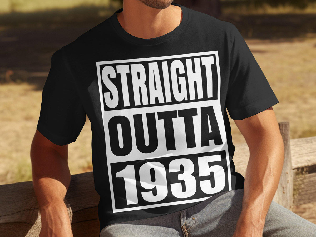 Straight Outta 1935 Shirt 90th Birthday Gildan 5000 T Shirt Gildan 18000 Sweatshirt Gildan 18500 Hoodie 90 Years Old Gift Hoodie – Fan Favorite · Trending Graphic Apparel