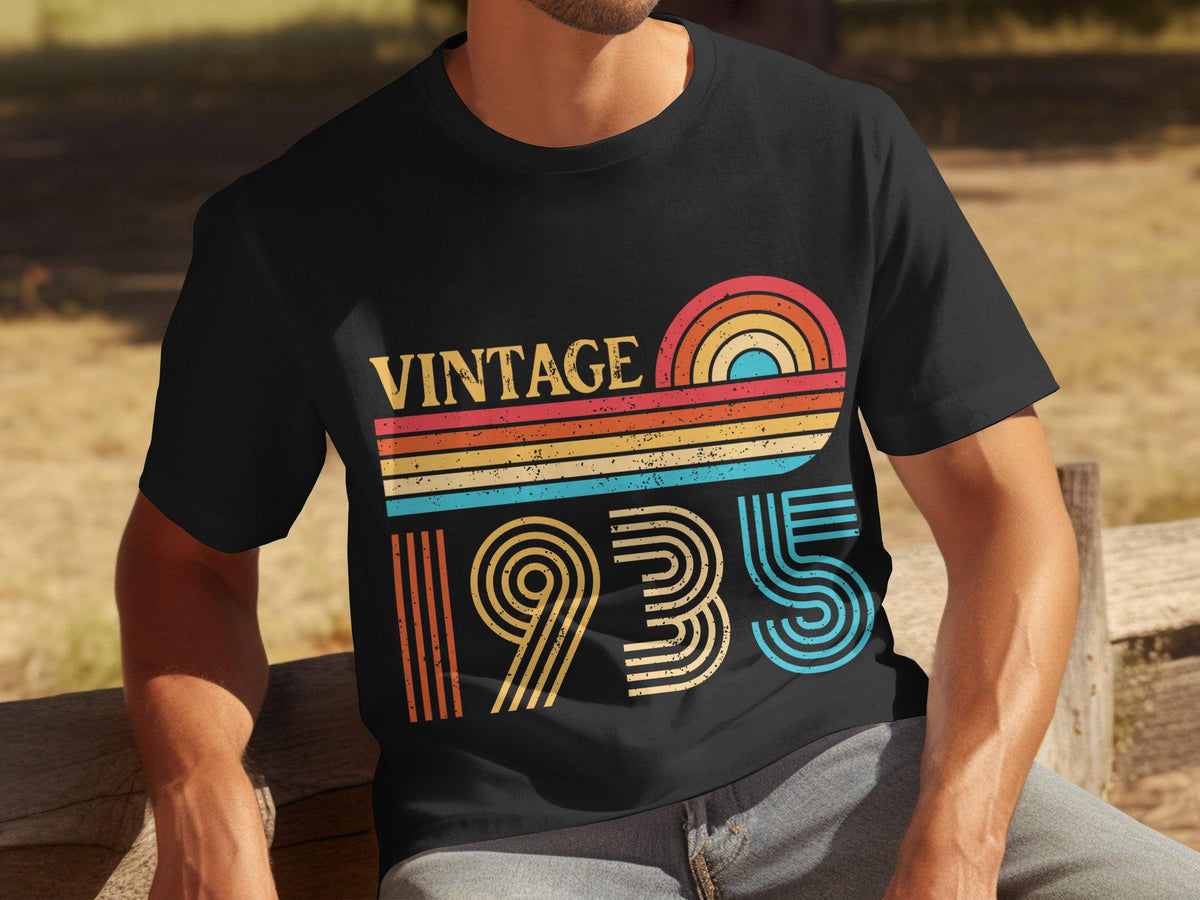 Vintage 1935 T Shirt Sweatshirt Hoodie 90th Birthday Gift 90 Years Old Born In 1935 Retro Style 90th Birthday Present Hoodie – Aesthetic Look · Top Pick For Any Outfit