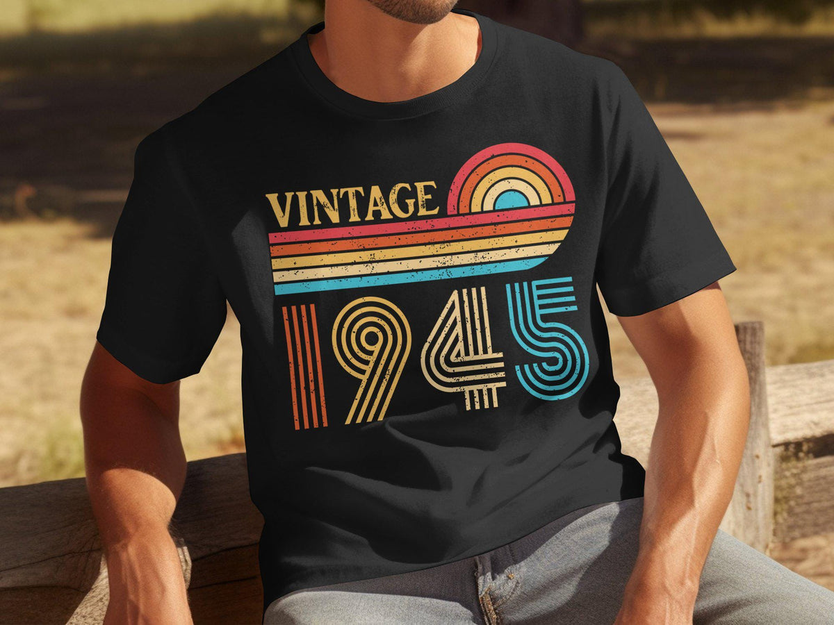 Vintage 1945 80th Birthday T Shirt Sweatshirt Hoodie 80 Years Old Born In 1945 Retro Distressed Design Perfect Gift Ideas Unisex Hoodie – Bold Style · Trending Graphic Apparel