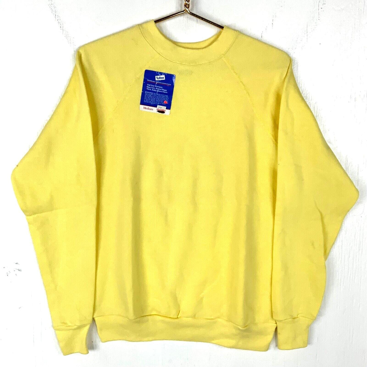 Vintage 1980s Tultex Sweatshirt Crewneck Size Medium Yellow Made In Usa New Sweatshirt – Cozy Vibes · Trending Graphic Apparel
