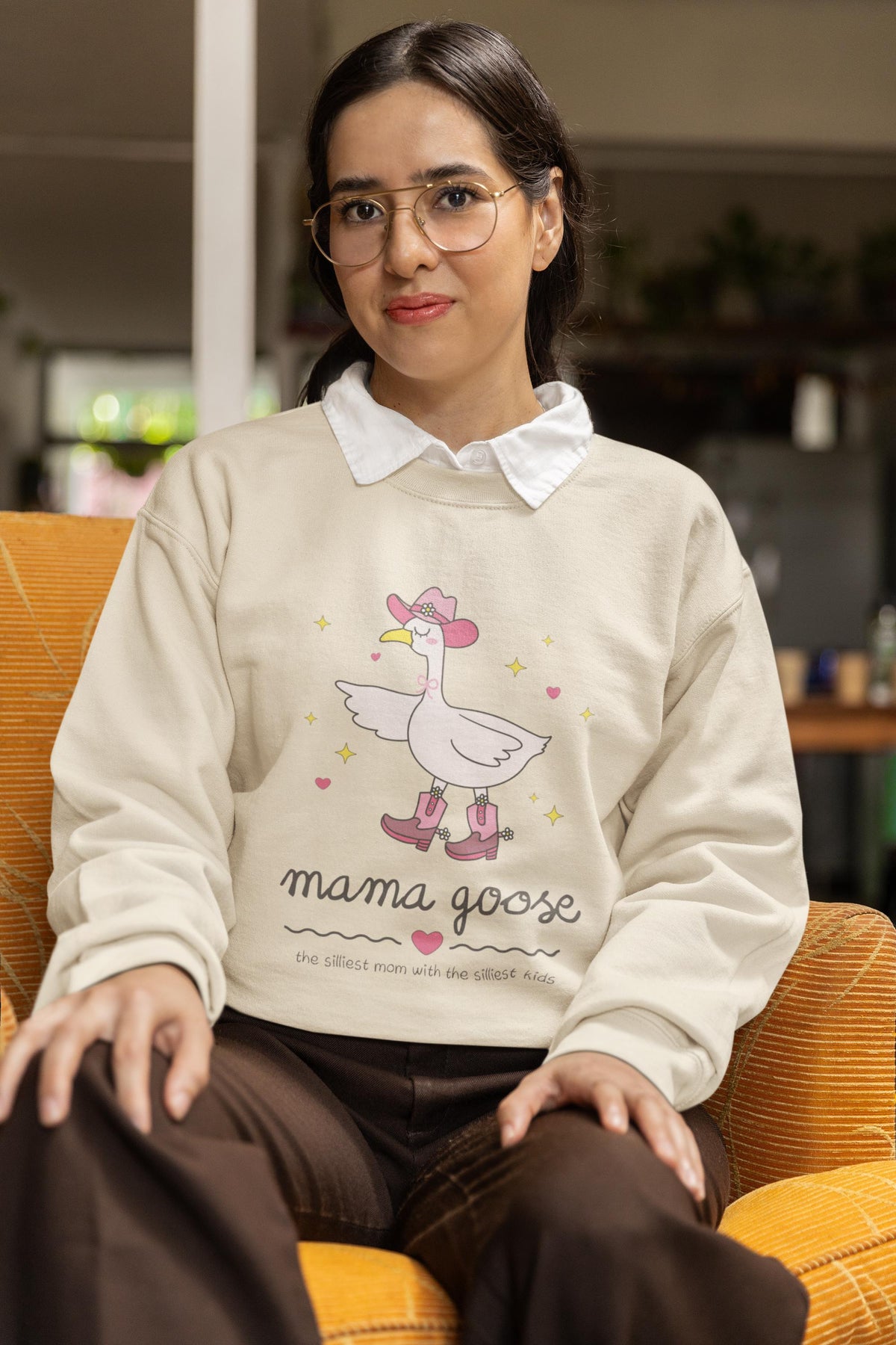 Retro Mama Goose Sweatshirt with Cowgirl Western Aesthetic and Adorable Doodle Stars Funny Saying Mother39s Day Present Gift from Teen Kids Sweatshirt – Fan Favorite · Top Pick For Any Outfit