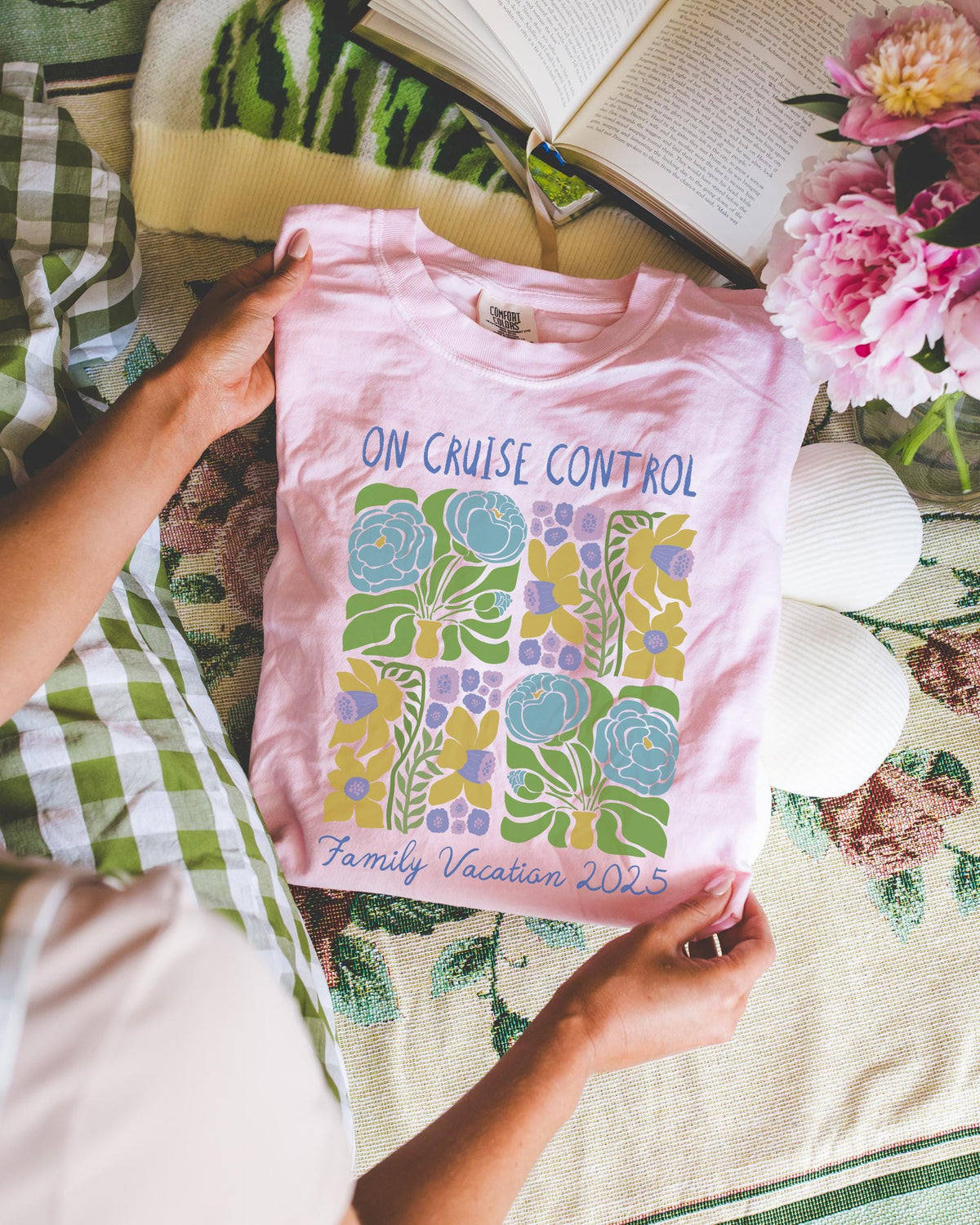 On Cruise Control TShirt Family Vacation Cruise Ship Tee Shirts with Flowers Cute Mother Daughter Girls Trip Tee for Family Cruise Trip Graphic Tee – Soft Feel · Perfect For Daily Wear