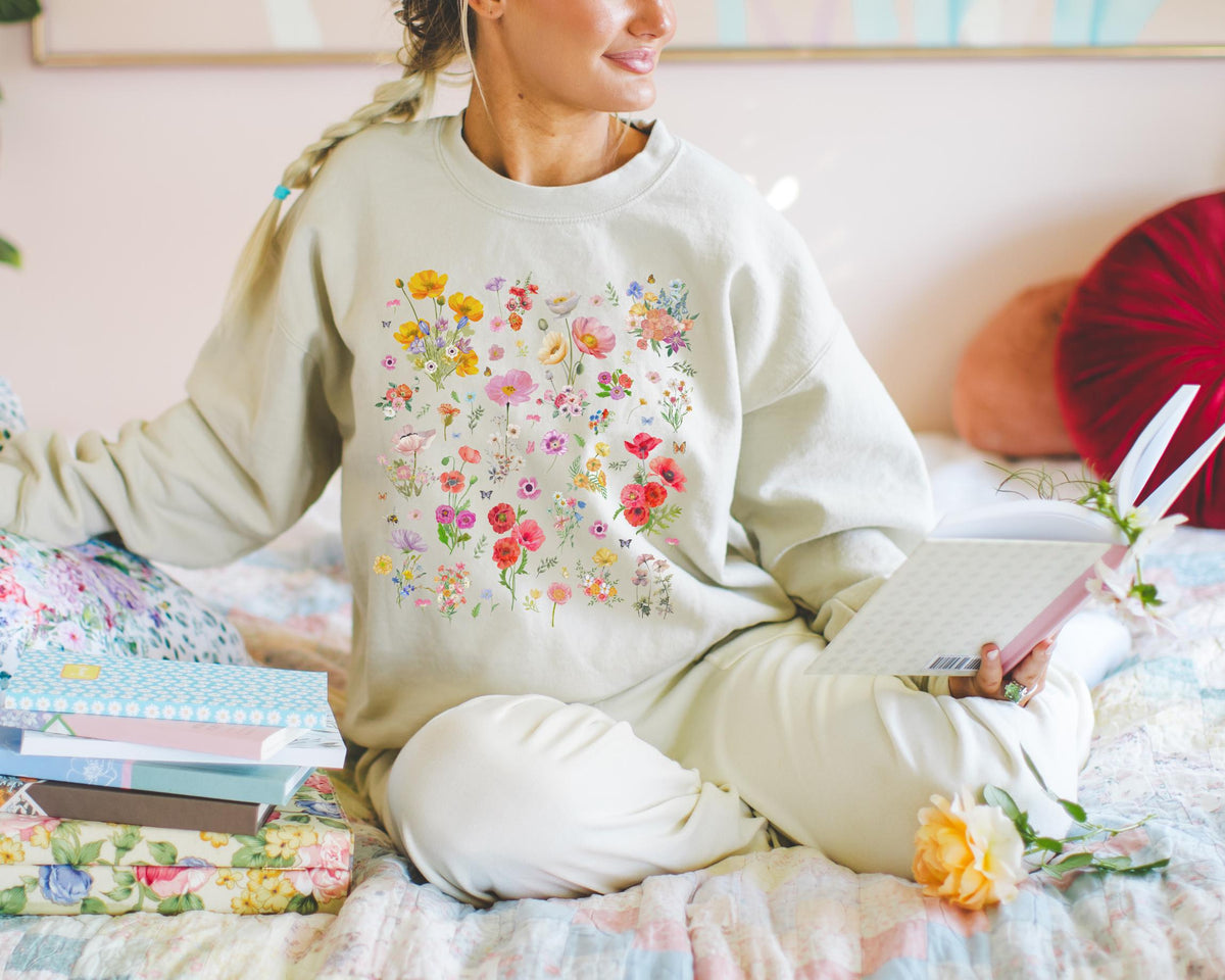 Poppy Flower Sweatshirt for Mom Who Loves Flowers August Birth Month Gift for Mother39s Day Cute Birthday Present for Daughter who Gardens Sweatshirt – Feel-Good Design · High-Quality Print
