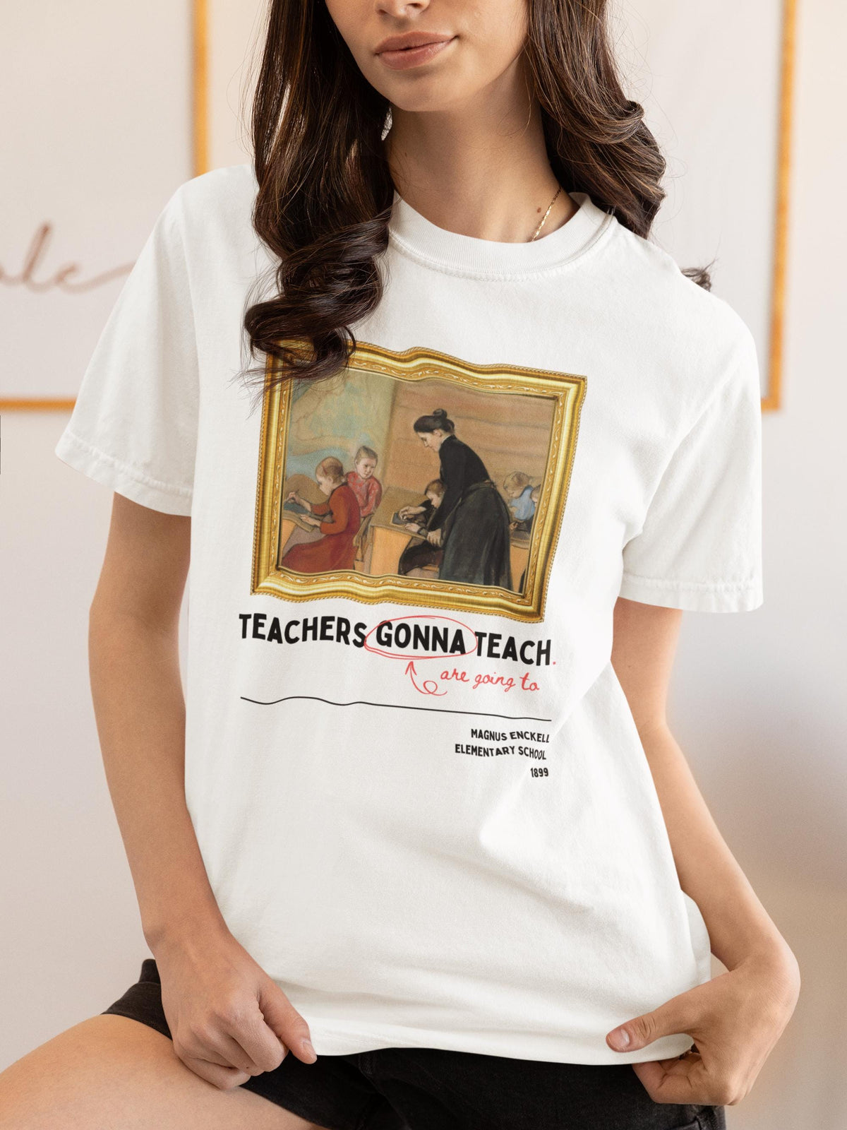 Funny Teacher Tee Shirt with Painting by Magnus Enckell Silly Art History Shirt for Sixth or Seventh Grade Teacher ELA Teaching Major Tee Graphic Tee – Bold Style · Top Pick For Any Outfit