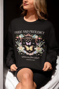 Pride and Prejudice Sweatshirt Jane Austen Romance Reader Cute Book Lover Gift Idea 19th Century Classic Literature Shirt with Butterfly Sweatshirt – Bold Style · Great Gift For Fans