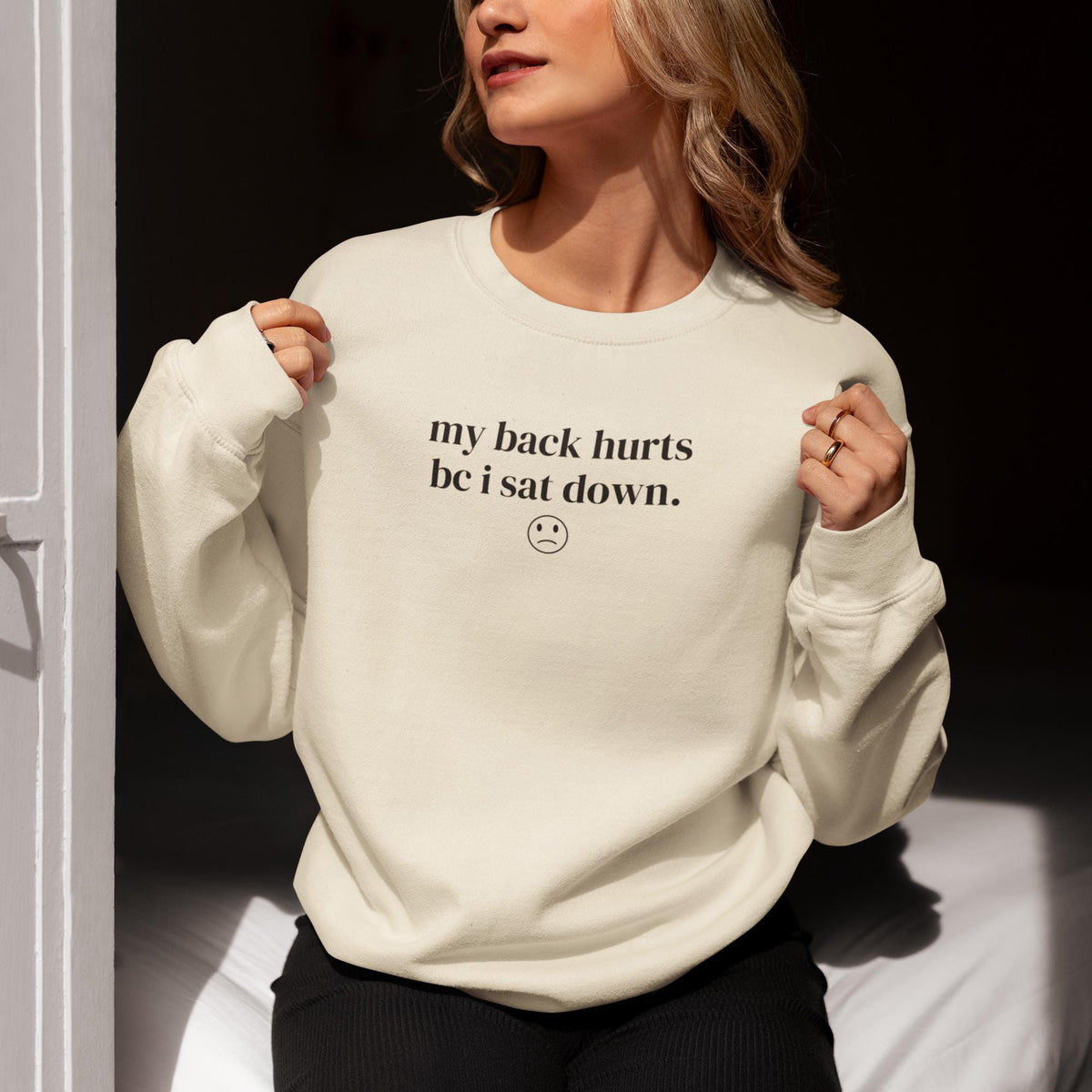 Funny My Back Hurts Sweatshirt Funny Saying Fibromyalgia Crewneck Thirty or Fortieth Birthday Gift Cute Unhinged Mother39s Day Present Sweatshirt – Everyday Comfort · Top Pick For Any Outfit