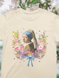 Girl with a Pearl Earring by Johannes Vermeer Floral Collage with Butterflies Boho Art History Tee Shirt Famous Painting Goblincore Tee Graphic Tee – Everyday Comfort · Trending Graphic Apparel