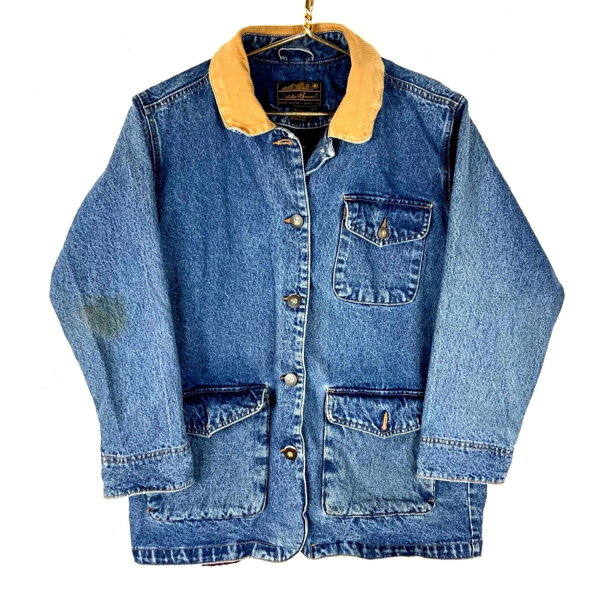 Vintage Eddie Bauer Womens Denim Chore Jacket Small Blue Wool Lined 90s Graphic Tee – Easygoing Wear · Great Gift For Fans