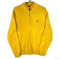 Vintage Polo Ralph Lauren Knit Sweater XL Yellow 14 Zip Graphic Tee – Soft Feel · Must-Have Style