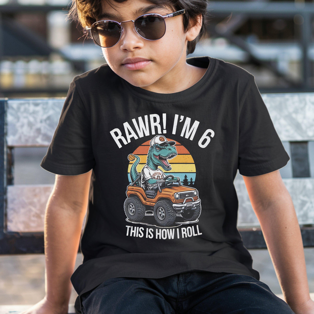 Dinosaur Birthday TShirt for Kids Big Truck Lover Birthday Tee 6th Birthday Gift Shirt Dinosaur and Truck Party Shirt Kids Dino Truck Graphic Tee – Cozy Vibes · Perfect For Daily Wear