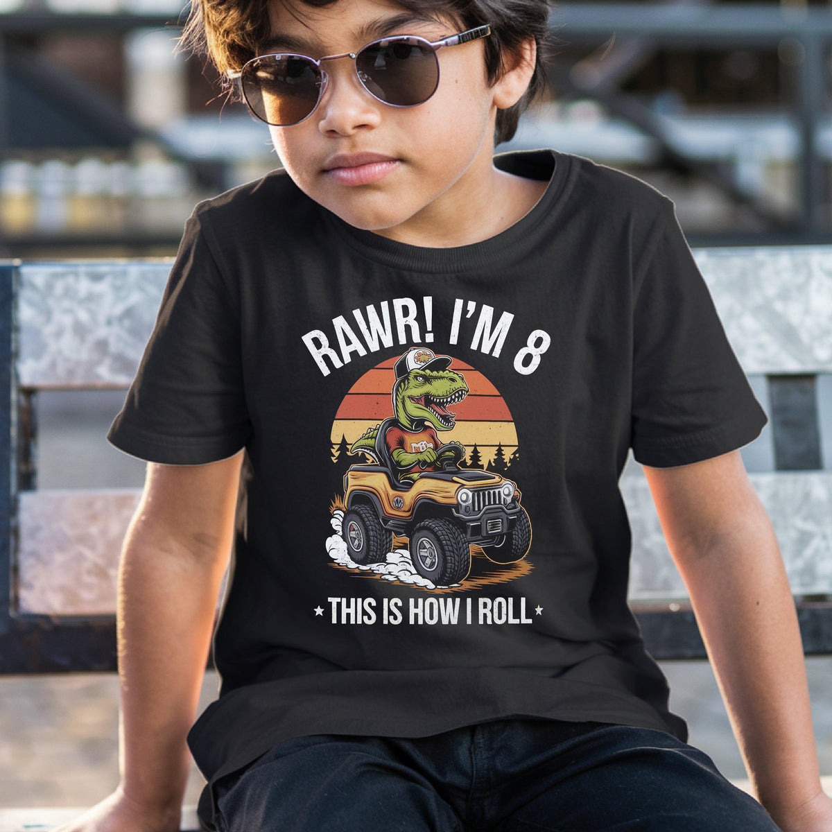 Rawr Im 8 Dinosaur Birthday Tee Kids Dinosaur T Shirt Big Truck Lover Shirt Kids Birthday Gift 8th Birthday Outfit Fun Dino Tee Graphic Tee – Aesthetic Look · Top Pick For Any Outfit