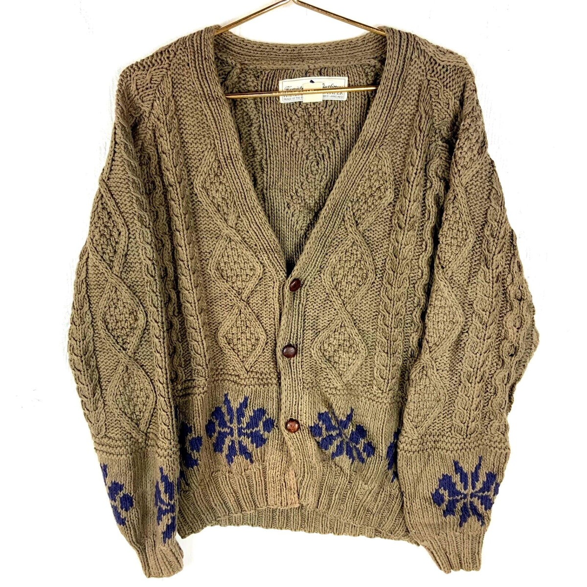 Vintage Hand Knit Fisherman39s Cable Sweater Medium Brown Cardigan 90s Graphic Tee – Premium Graphic · Perfect For Daily Wear