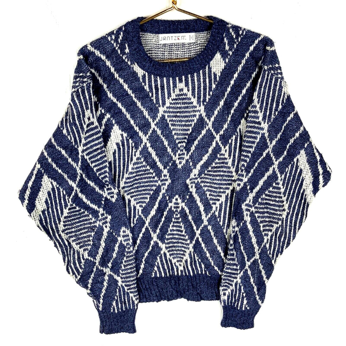 Vintage Grandpa Knit Sweater Large Blue Crewneck Argyle 90s Graphic Tee – Easygoing Wear · Perfect For Daily Wear