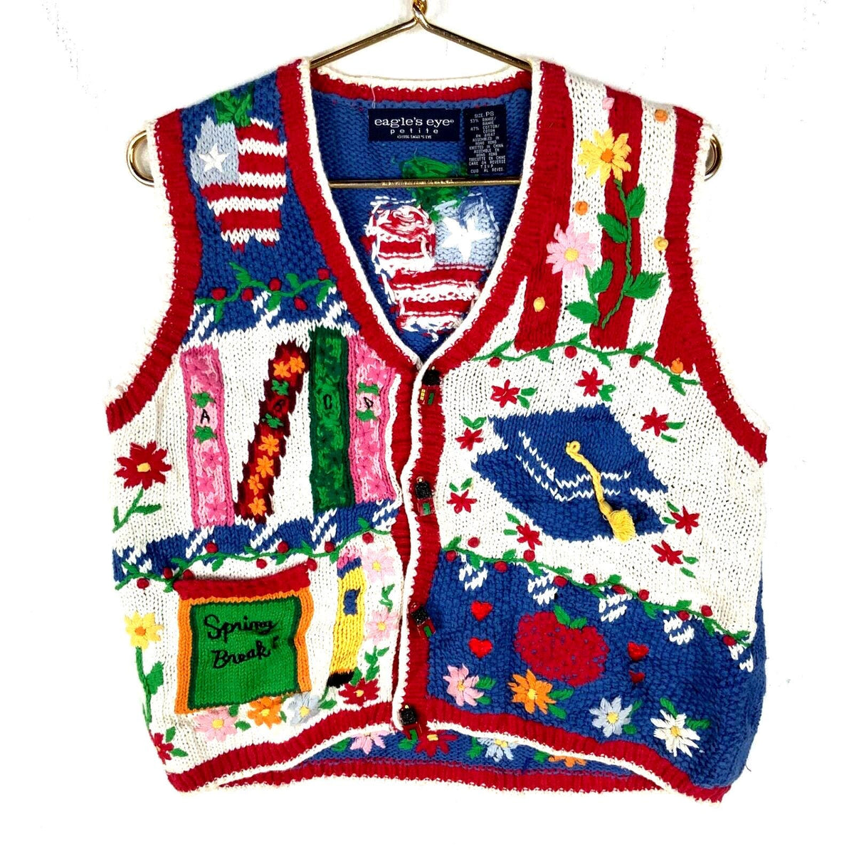 Vintage Grandma Knit Sweater Vest Womens Petite Small School Teacher America Graphic Tee – Aesthetic Look · Great Gift For Fans
