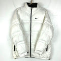 Vintage Nike Swoosh Puffer Down Jacket Size Medium White Full Zip 90s Graphic Tee – Cozy Vibes · Must-Have Style