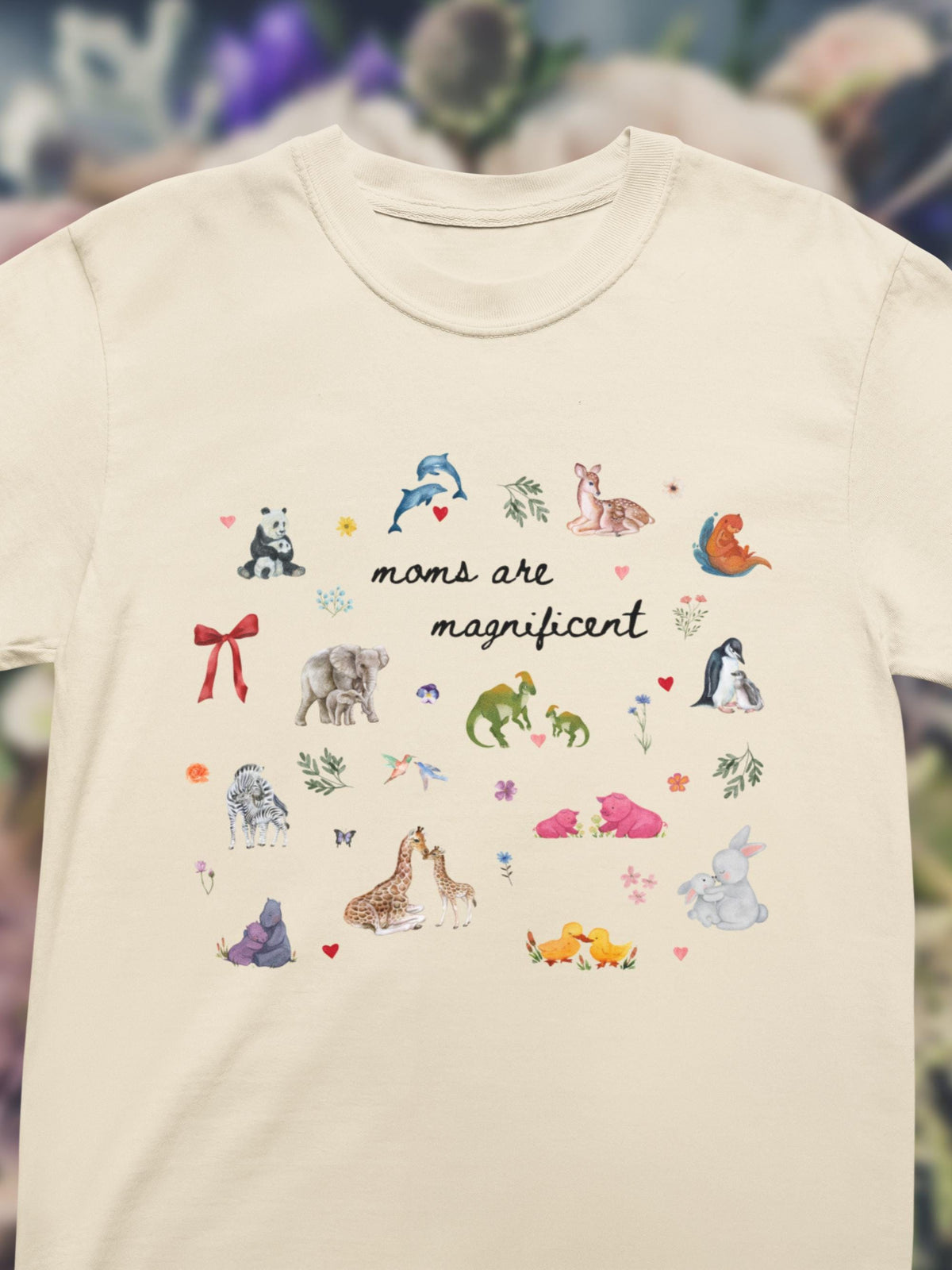 Moms Are Magnificent Animal Lover Mother39s Day TShirt with Cute Mom and Baby Animals New Mama Present for Pregnant Sister 90s Throwback Graphic Tee – Premium Graphic · Must-Have Style
