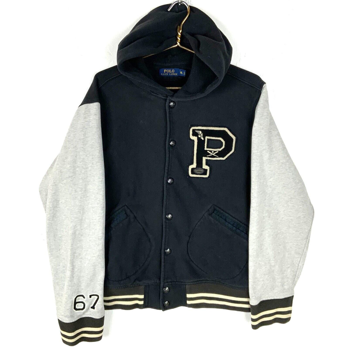 Polo Ralph Lauren Sweatshirt Hoodie Jacket Size XL Black Snap Button Hoodie – Aesthetic Look · High-Quality Print