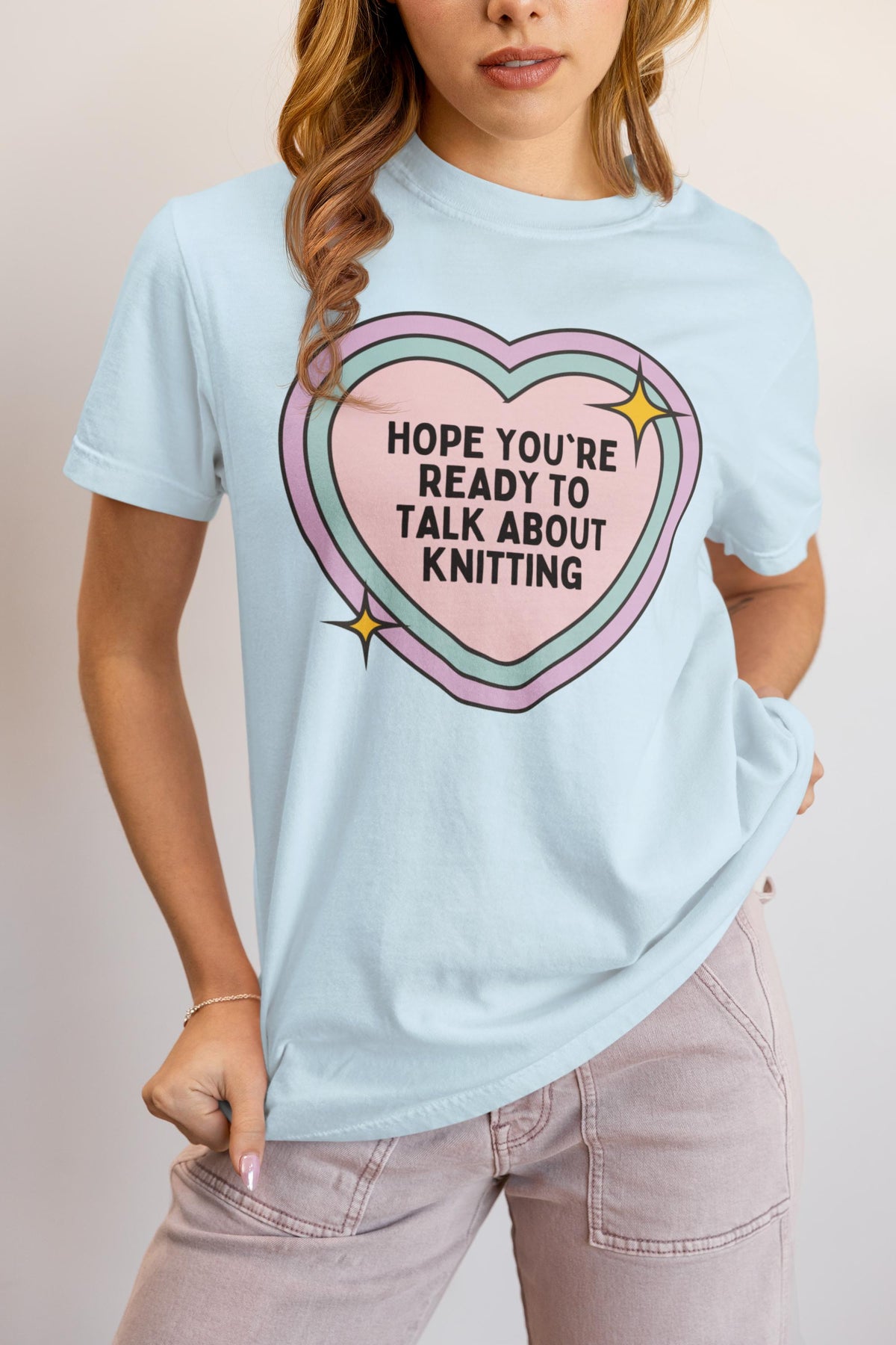 Cute Knitting Lover Tee Shirt for Mom Who Loves Knitting Funny Saying Knit Lover TShirt with Heart Silly Mother39s Day Gift for Grandma Graphic Tee – Warm & Stylish · Top Pick For Any Outfit