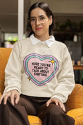 Cute Knitting Lover Sweatshirt for Mom Who Loves Knitting Funny Saying Knit Lover Crewneck with Heart Silly Mother39s Day Gift for Grandma Sweatshirt – Fan Favorite · Perfect For Daily Wear