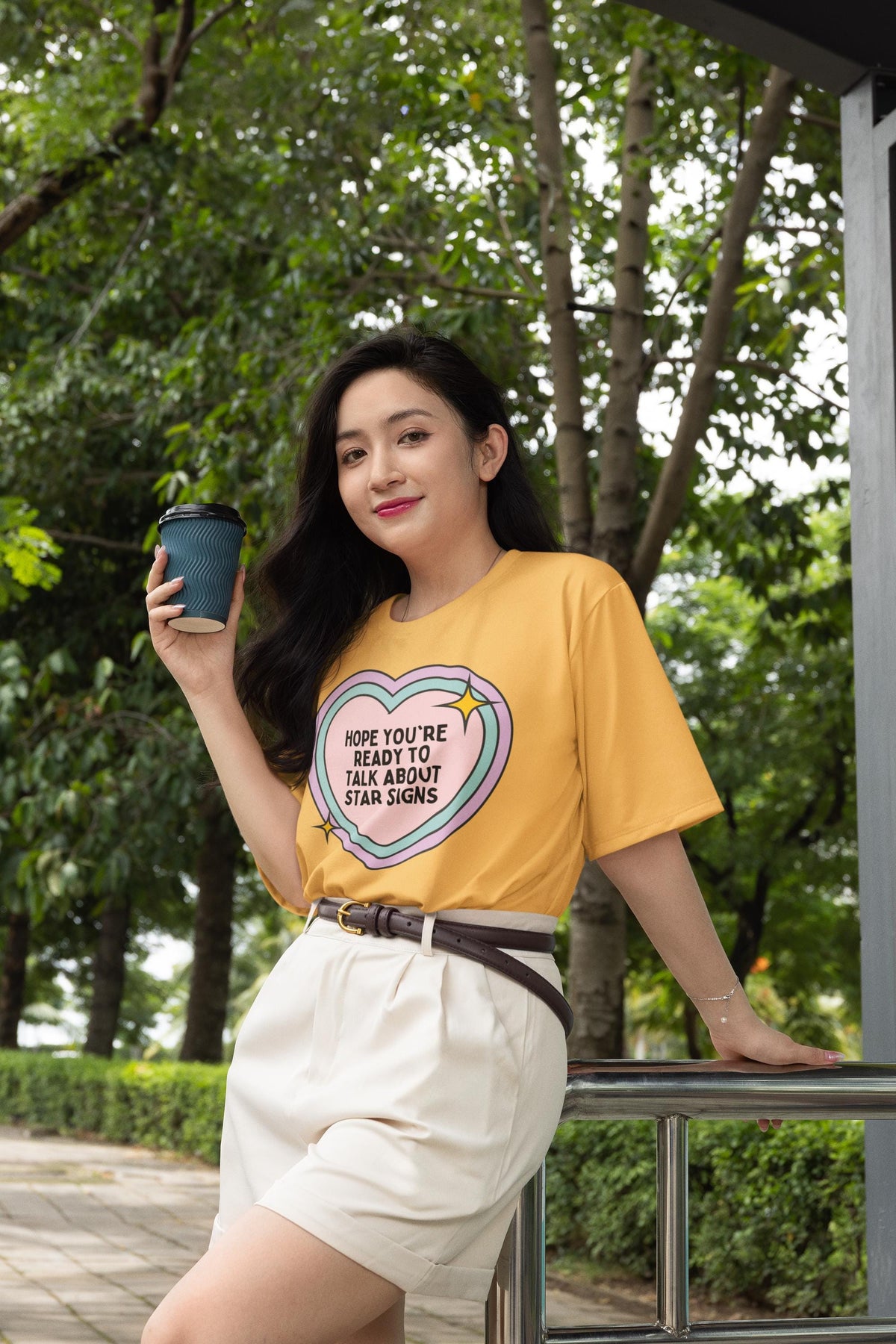 Cute Zodiac Sign Tee Shirt with Heart Hope You39re Ready to Talk About Star Signs Groovy Astrological Sign Tee Mom Who Loves Astrology Graphic Tee – Feel-Good Design · Perfect For Daily Wear