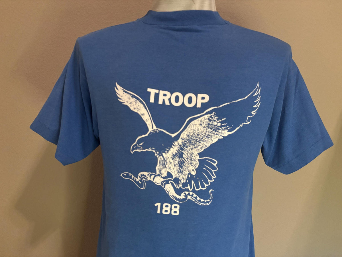 Vintage 80s Troop Eagles 188 Back Print Tshirt L Graphic Tee – Feel-Good Design · Must-Have Style