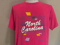Vintage 80s North Carolina Retro Grid Pink Tshirt L Graphic Tee – Bold Style · Perfect For Daily Wear