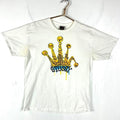 Vintage Y2K Stussy TShirt Size Large White Streetwear Skull Crown Distressed Graphic Tee – Soft Feel · Must-Have Style