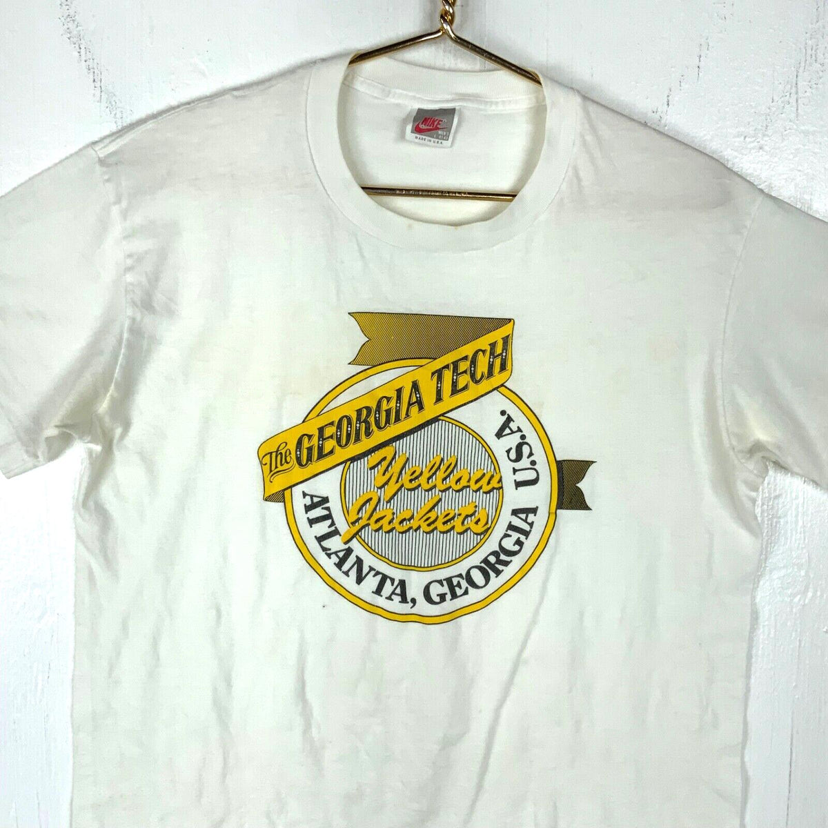 Vintage Georgia Tech Yellow Jackets Nike Tshirt Large Single Stitch Ncaa 90s Graphic Tee – Premium Graphic · Perfect For Daily Wear