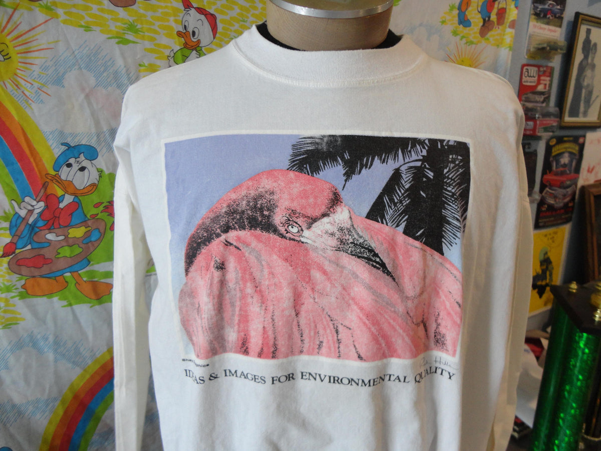 Vintage 9039s Flamingo Ideas and Images For Environmental Quality Rick Hills Long sleeve Shirt L Graphic Tee – Easygoing Wear · High-Quality Print