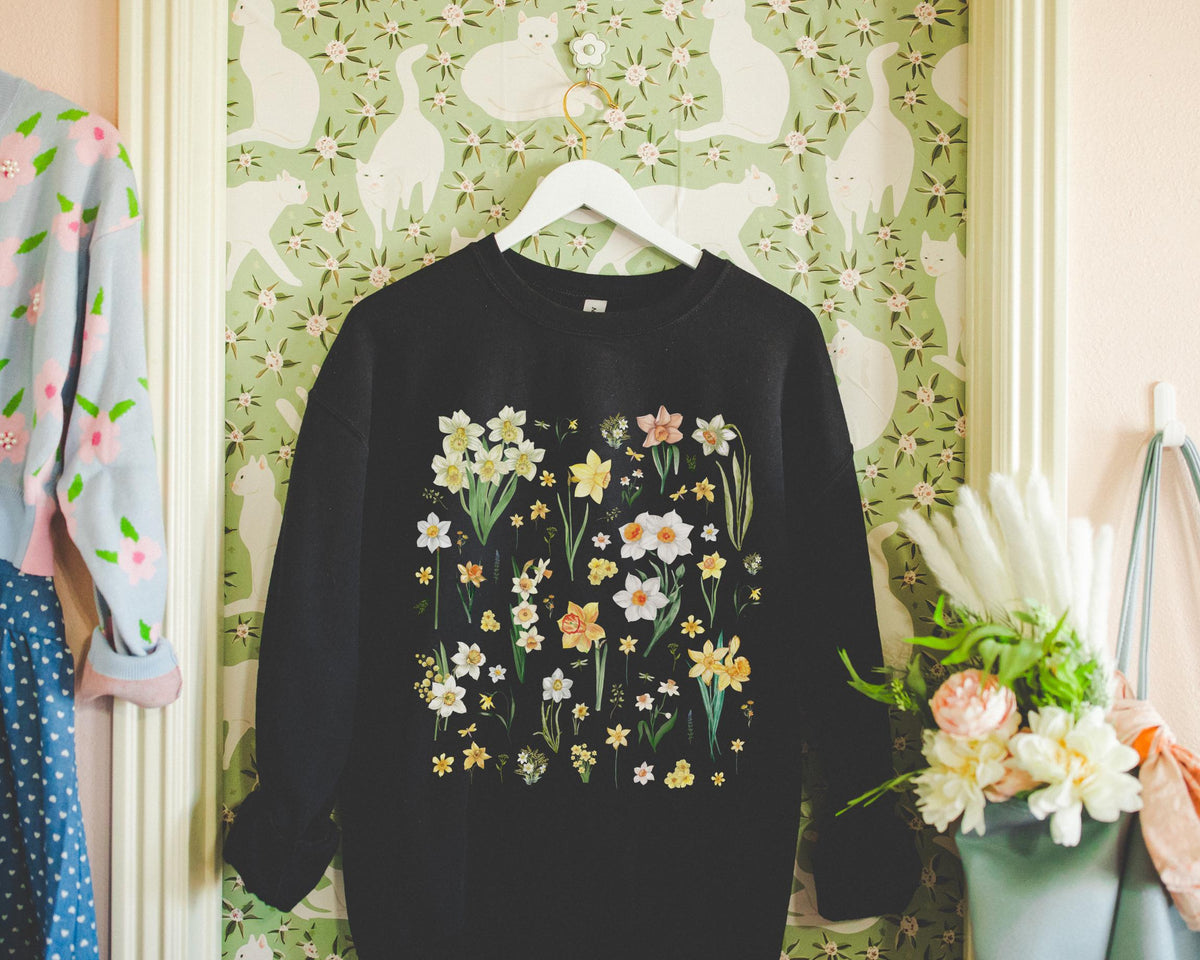 Daffodil Flower Sweatshirt Mom Who Loves Flowers March Birth Month Gift for Mother39s Day Cute Birthday Present for Daughter who Gardens Sweatshirt – Bold Style · Top Pick For Any Outfit