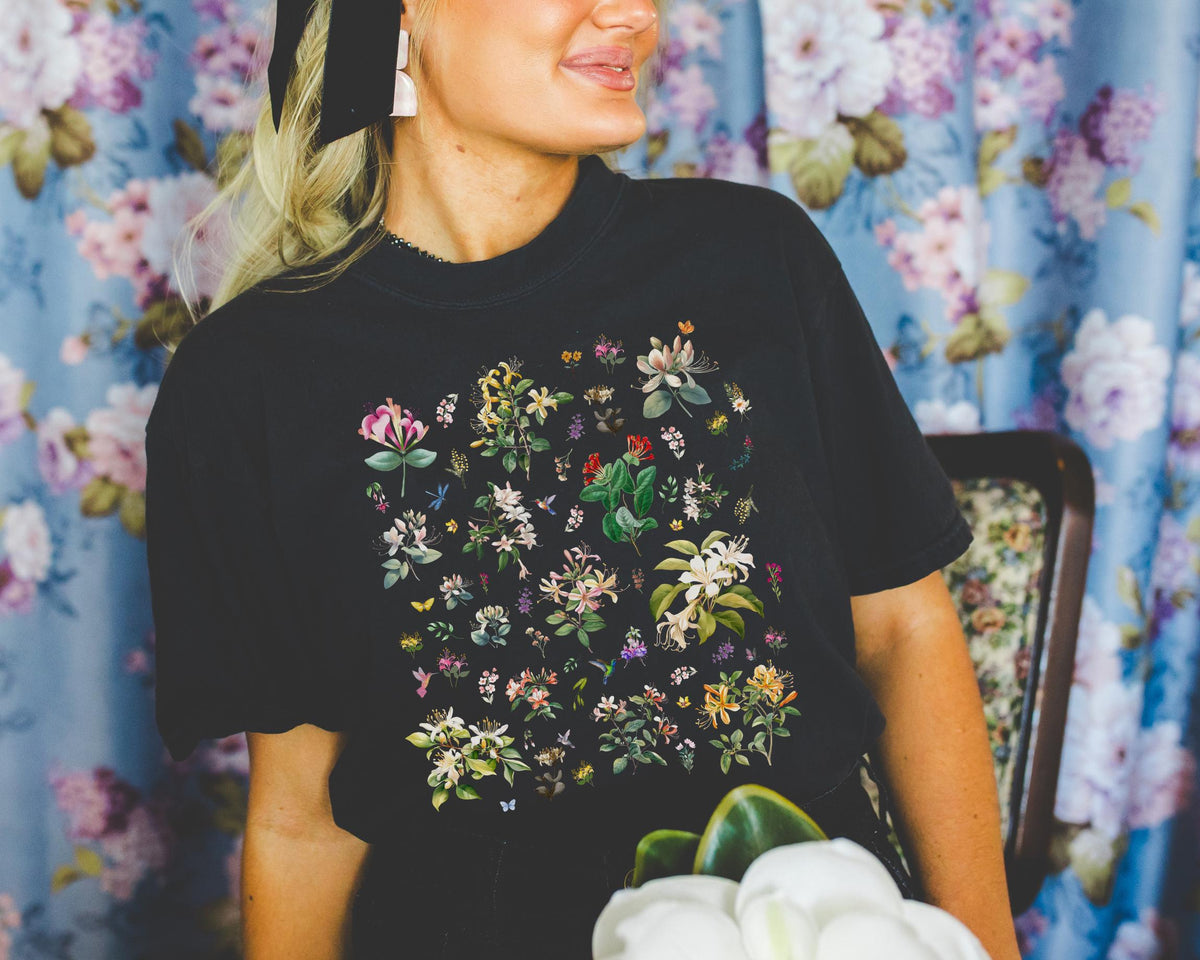 Honeysuckle Flower TShirt for Mom Who Loves Flowers June Birth Month Gift for Mother39s Day Cute Birthday Present for Daughter who Gardens Graphic Tee – Bold Style · Top Pick For Any Outfit
