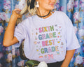 Sixth Grade Teacher Tee Shirt with Cute 90s Aesthetic Doodles Colorful Matching Teacher TShirt for Sixth Grade Crew New Teacher Present Graphic Tee – Bold Style · Perfect For Daily Wear