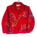 Vintage Studio Works Women39s Light Jacket Medium Red Embroidered Floral Graphic Tee – Easygoing Wear · Trending Graphic Apparel