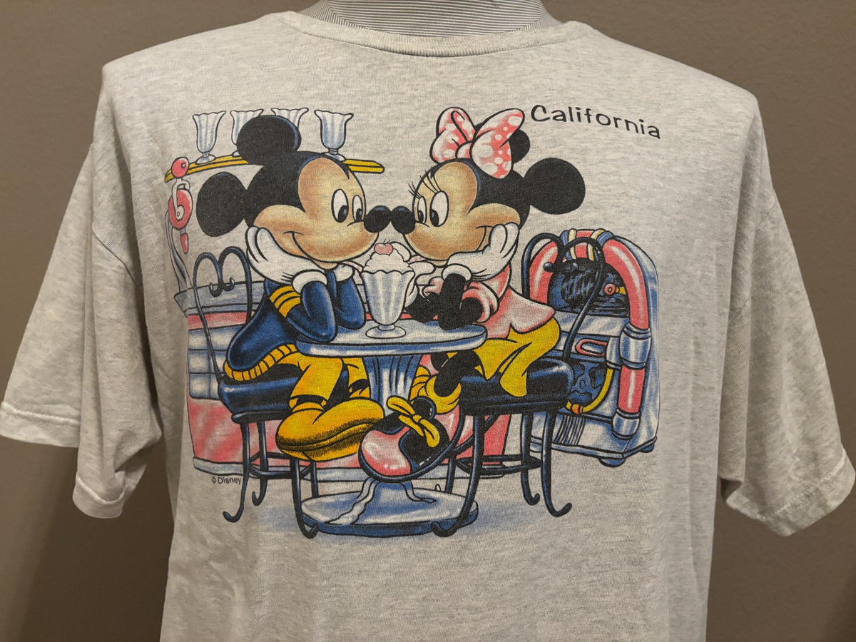 Vintage 90s Walt Disney Mickey and Minnie Mouse Cafe California Tshirt XL Graphic Tee – Cozy Vibes · Top Pick For Any Outfit