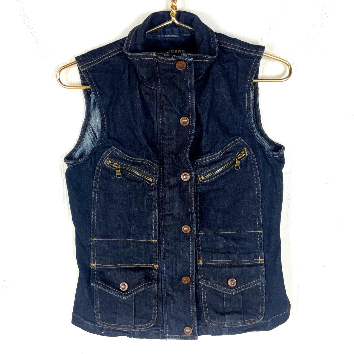 Lauren Jeans Co Women39s Denim Jean Vest Small Blue Dark Wash Full Zip Graphic Tee – Easygoing Wear · Must-Have Style