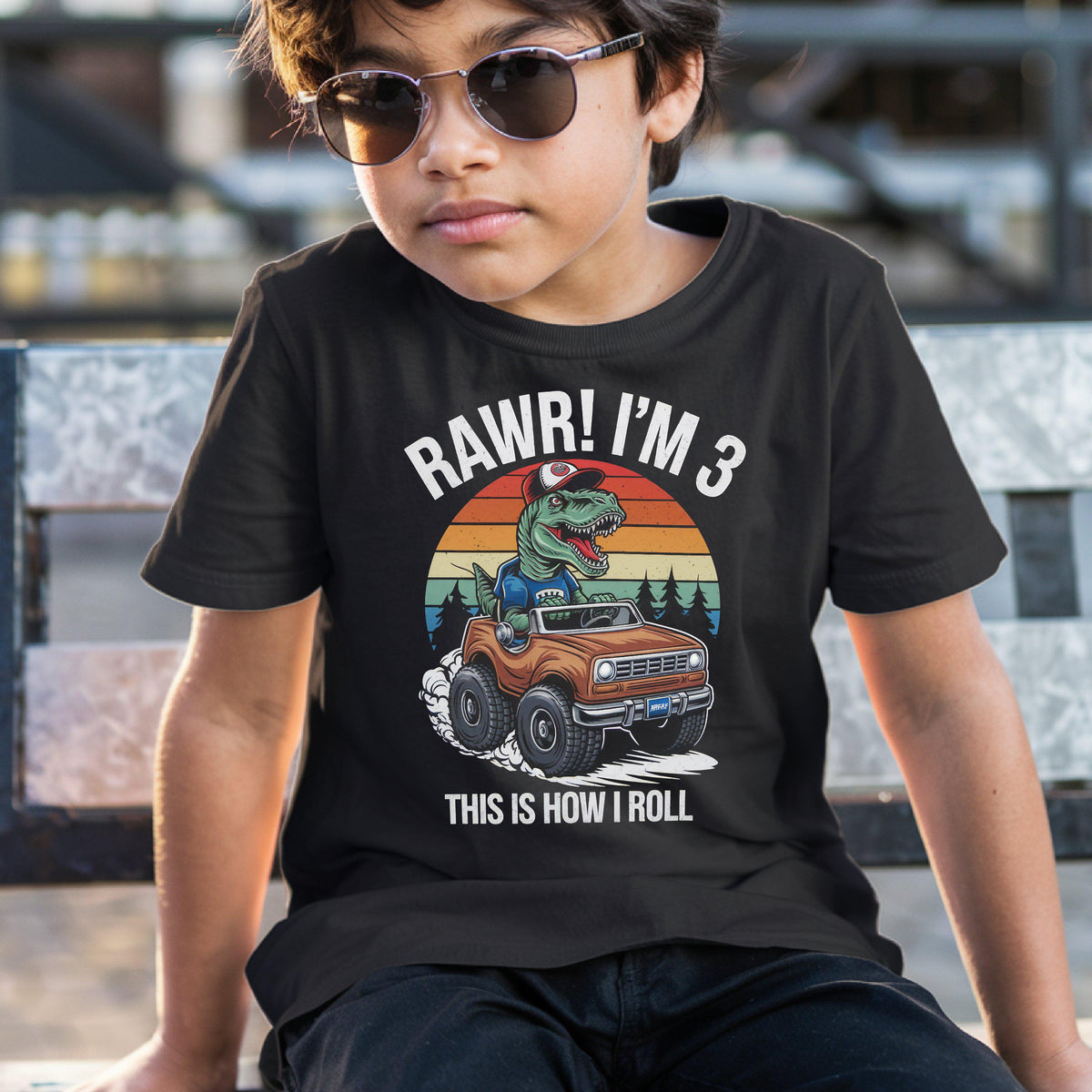 Dinosaur Birthday TShirt for Kids 3rd Birthday Shirt for Boys Big Truck Lover Gift Rawr I39m 3 Shirt Dino Party Outfit Graphic Tee – Soft Feel · Great Gift For Fans