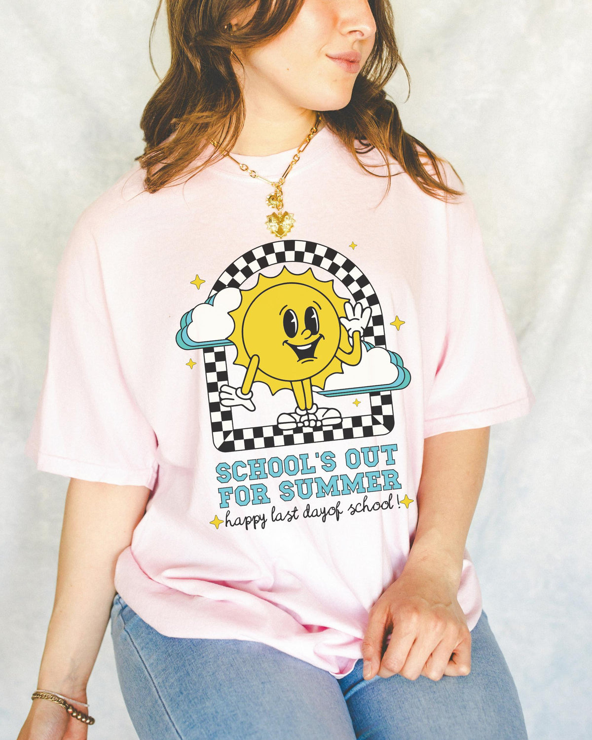 Last Day of School TShirt for Elementary School Teacher Cute Matching Teacher Tee End of School Year Groovy Retro Aesthetic T with Stars Graphic Tee – Feel-Good Design · Trending Graphic Apparel