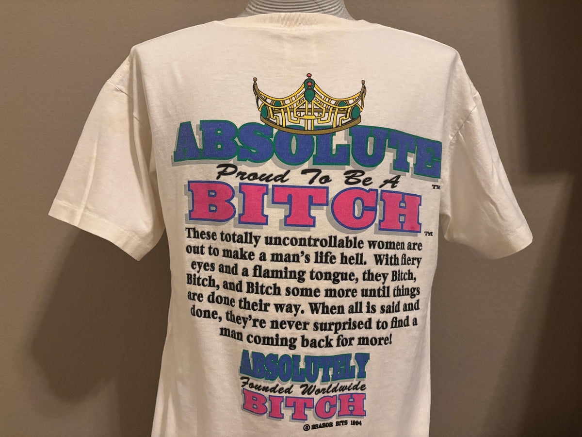 Vintage 90s Absolute Proud To Be A Btch Funny Tshirt L Graphic Tee – Feel-Good Design · Great Gift For Fans
