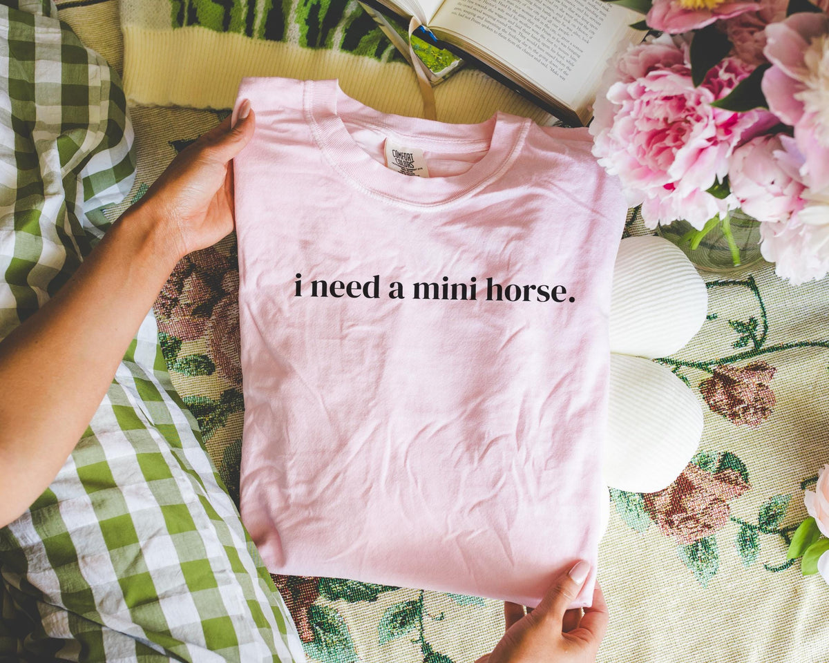Silly Miniature Horse Lover Tee Shirt Gift for Friend Who Loves Ponies or Cute Mini Horses Funny Saying Shirt Minimalist Animal Lover Tee Graphic Tee – Aesthetic Look · Top Pick For Any Outfit