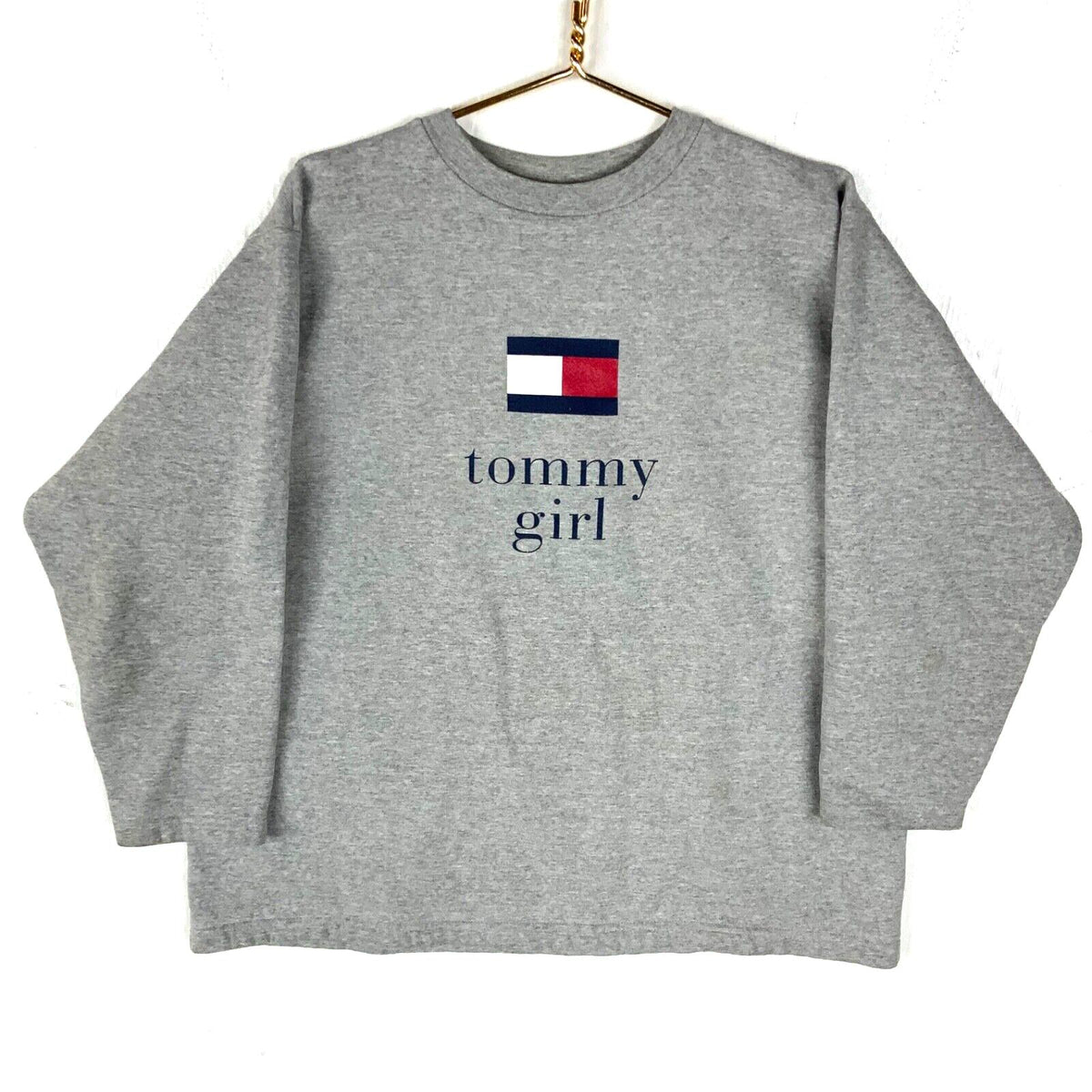 Vintage Tommy Hilfiger Women39s Sweatshirt Crewneck Size Large Gray Tommy Girl Sweatshirt – Soft Feel · High-Quality Print