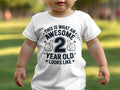 Boys 2nd Birthday T Shirt This is What an Awesome 2 Year Old Looks Like White T Shirt Funny Toddler Tee Gift for Boys Birthday Graphic Tee – Fan Favorite · High-Quality Print