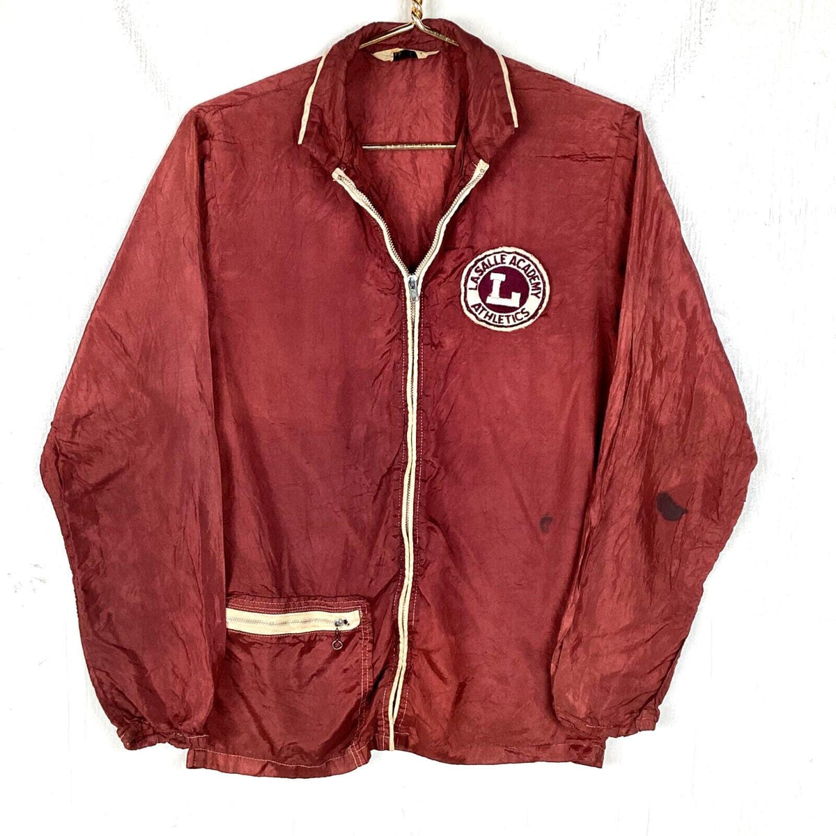 Vintage 196039s 7039s Windbreaker Jacket Size Small Red Full Zip Graphic Tee – Cozy Vibes · Must-Have Style