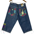 Y2K Miskeen Denim Jean Shorts Size 34 Blue Straight Long Baggy Skate Streetwear Tote Bag – Warm & Stylish · Great Gift For Fans